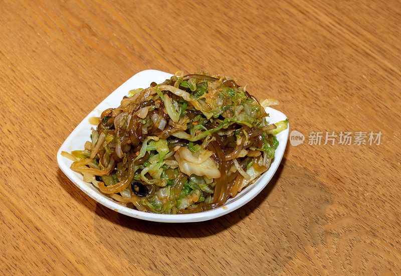 中国菜木桌背景