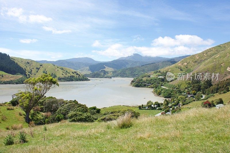 Wakapuaka河口海景，电缆湾，纳尔逊，新西兰