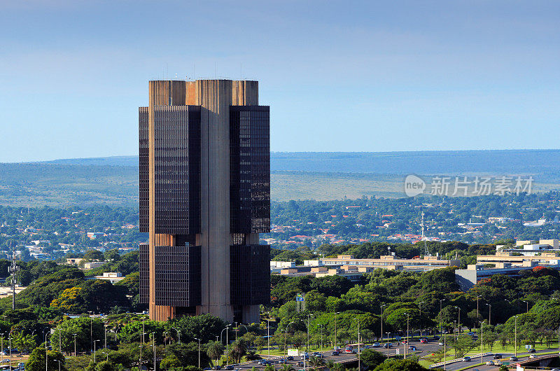 巴西中央银行大楼和巴西巴西利亚郊区