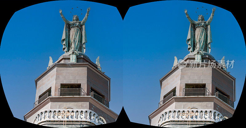 宗教青铜雕塑圣母教堂，蒙特利尔立体VR
