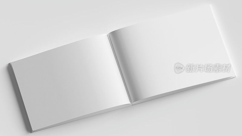 白色背景上空白的白色开放小册子模型