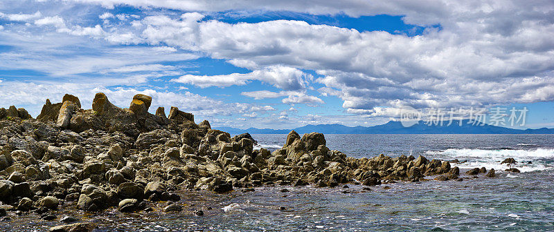 岩石海岸，大海，天空，水