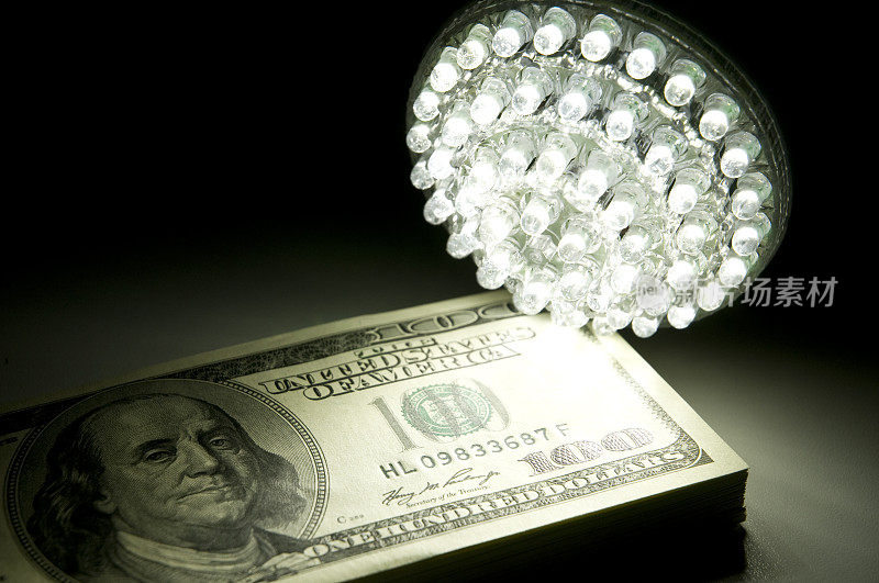 美元和led灯泡