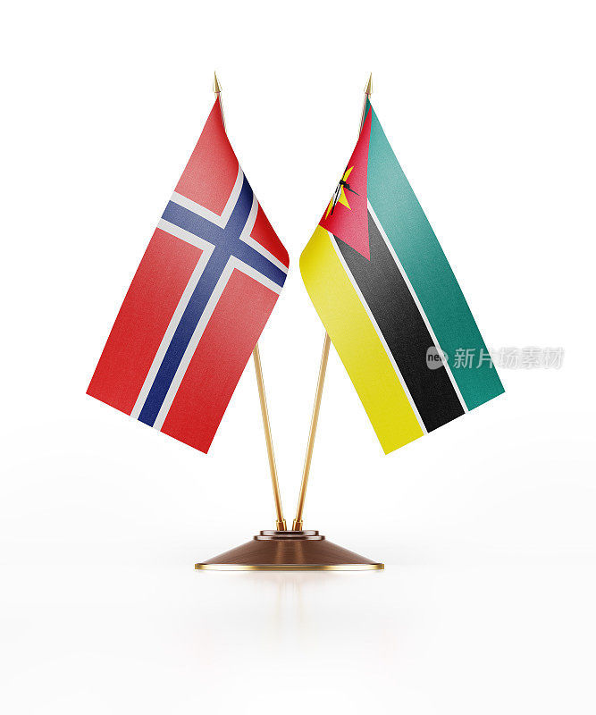 挪威和莫桑比克的微型国旗