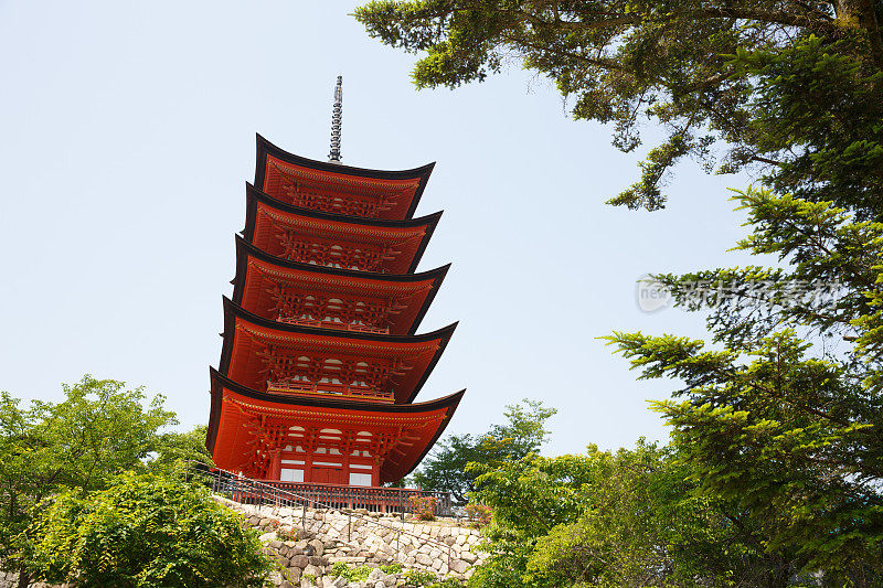 日本宫岛的五层宝塔