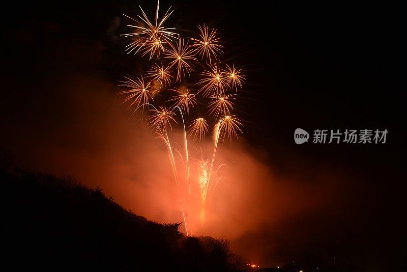 烟花表演，泽西岛，英国