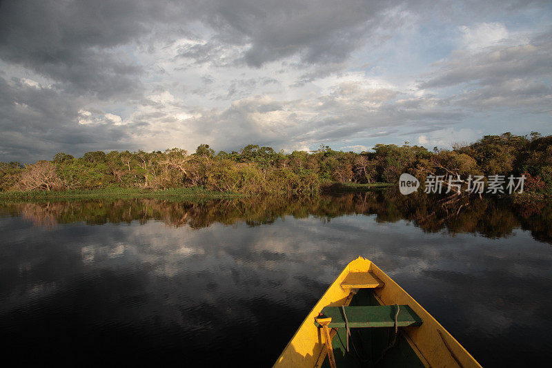 巴西亚马逊丛林河流日落