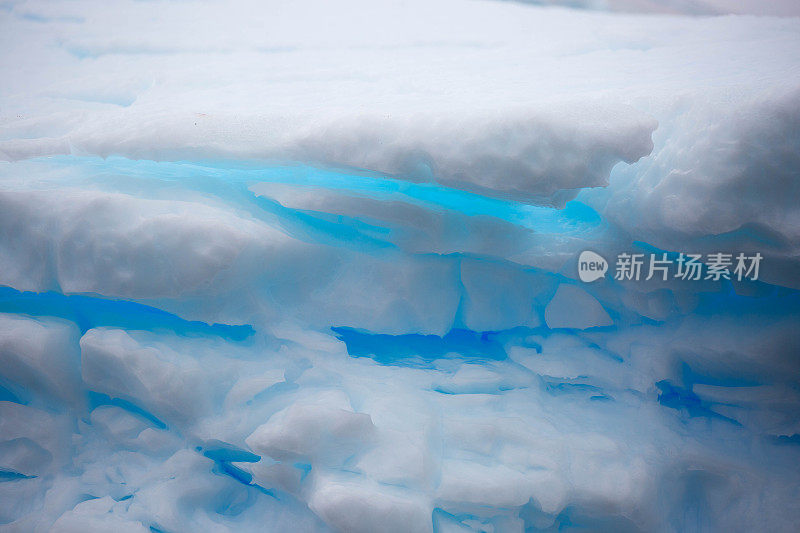 南极洲:勒梅尔海峡的蓝雪