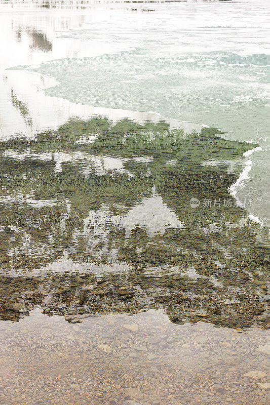 浅水湖底砂砾冰原