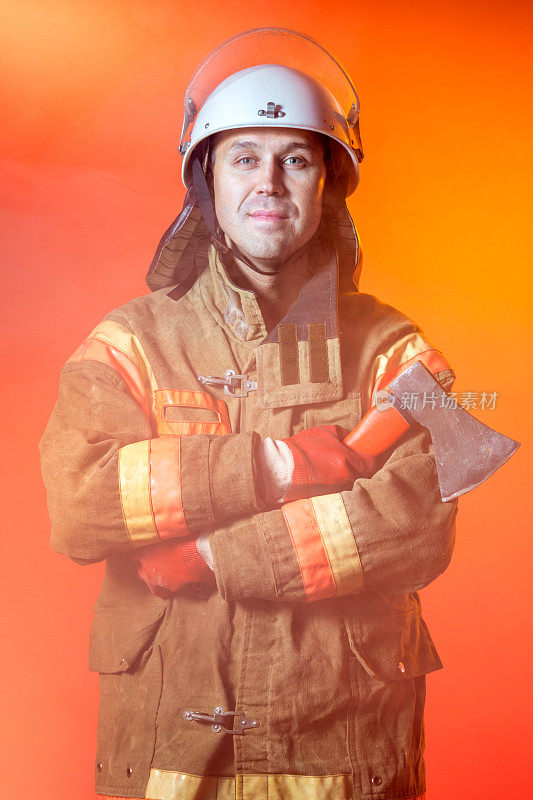 勇敢的消防员肖像