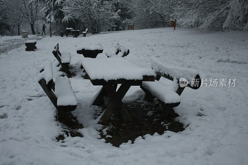 贝尔格莱德冬天的雪景