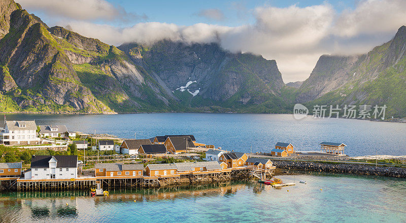 挪威罗浮敦群岛全景，日落美景