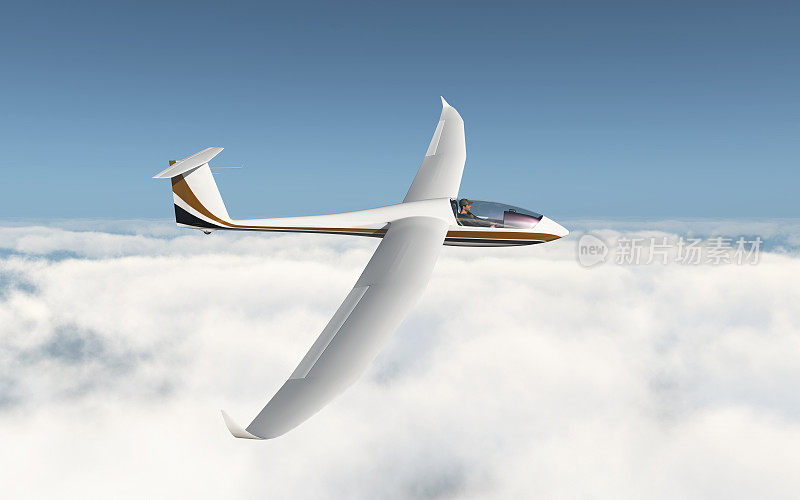 滑翔机飞越云层