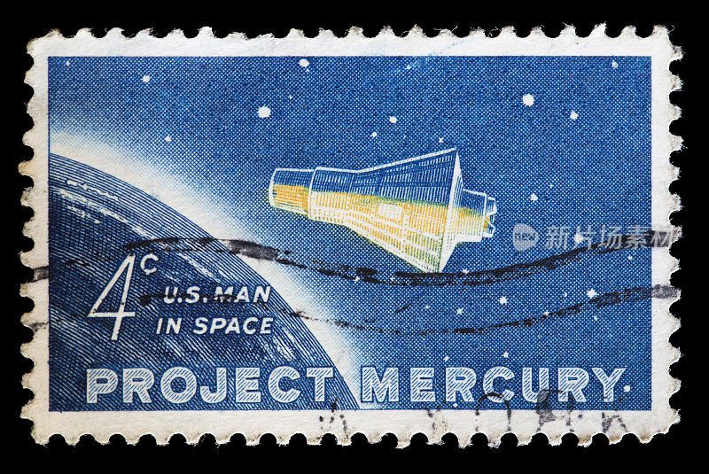 美国使用邮票显示水星计划太空舱