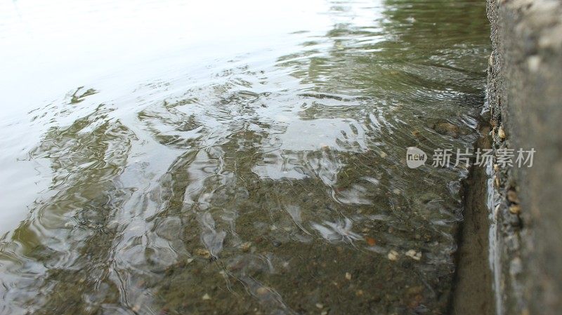 阳光倒映在河面上