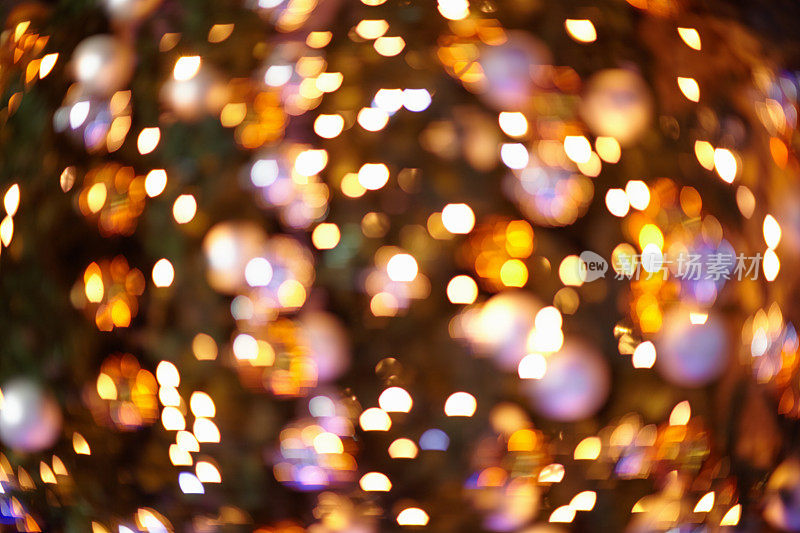 散焦彩色节日抽象圣诞漩涡散焦球背景