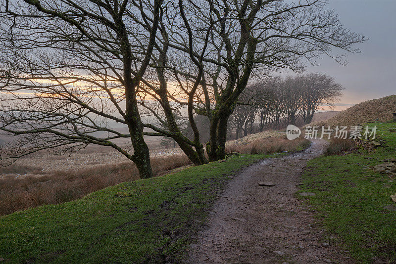 山路上。西方Penmines.Lancashire。