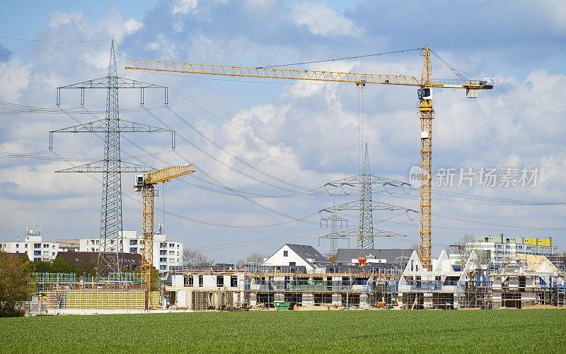 单户住宅的建筑工地