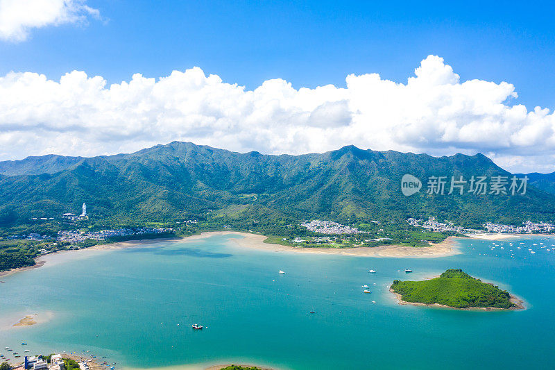 香港三门仔村及马石洲特别地区的无人机视野