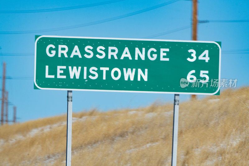蒙大拿草原高速公路距离标志
