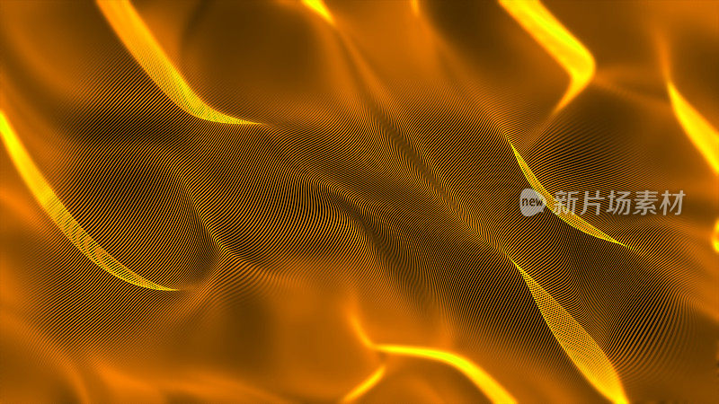 抽象奢华的金光网格图案如缓慢流动的波浪运动。装饰背景卡片模板。