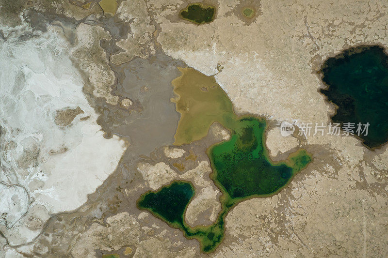 可可西里湿地鸟瞰图，中国