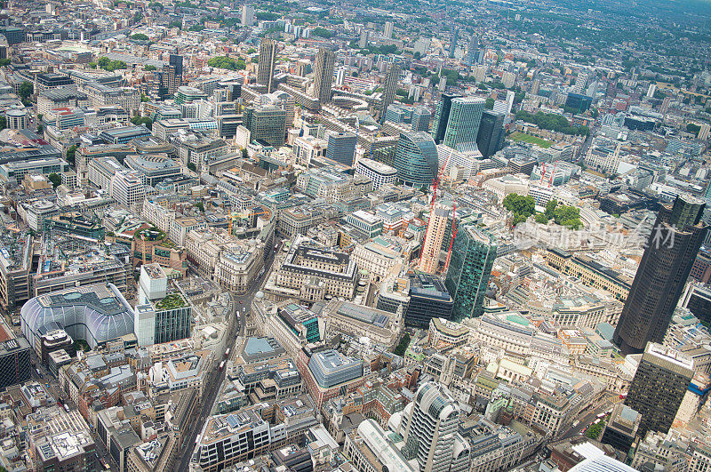 鸟瞰伦敦建筑和摩天大楼，英国