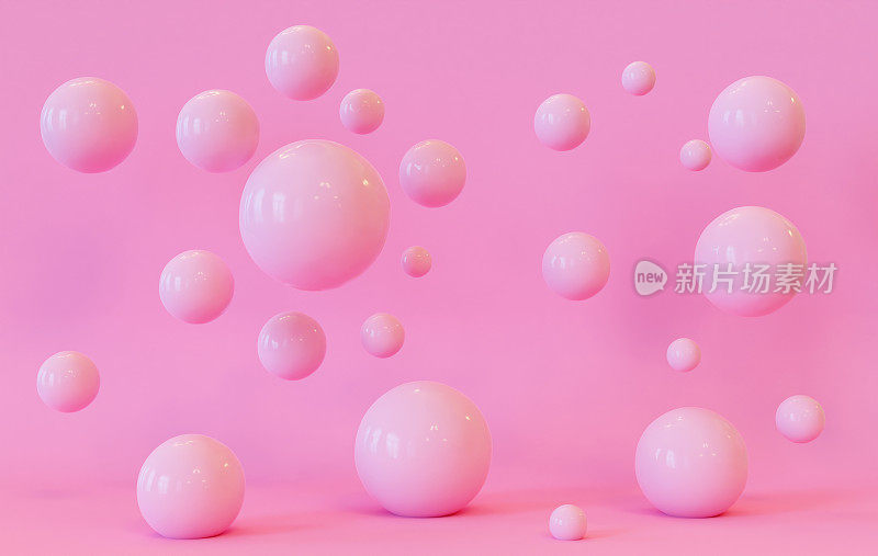 粉色泡泡汇聚重新定义艺术意象