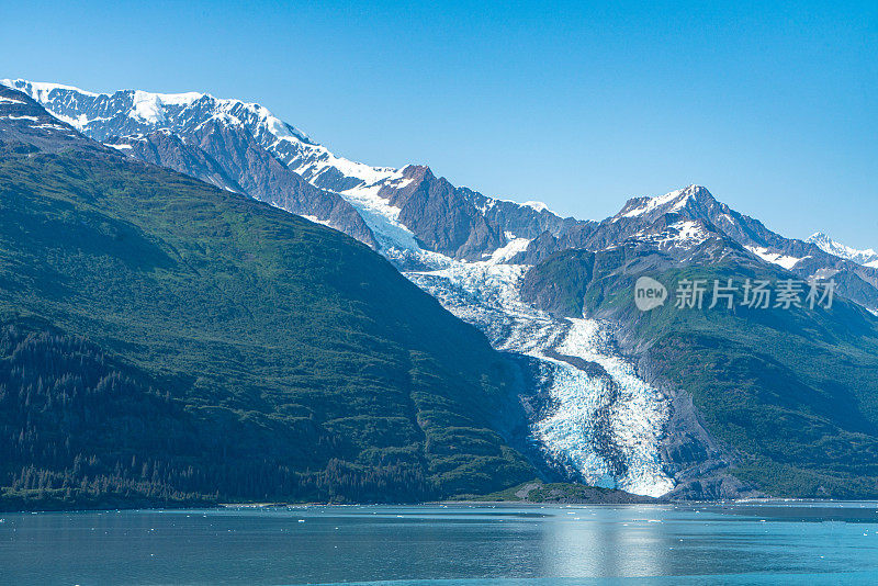 美国阿拉斯加州威廉王子湾学院峡湾的史密斯冰川