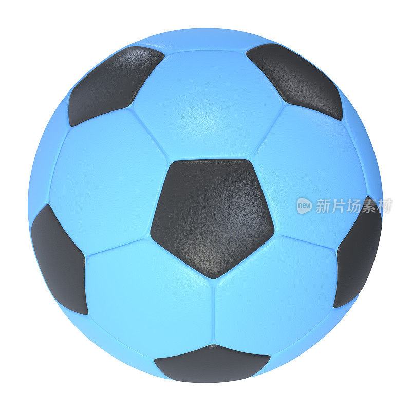 足球蓝色3d插图