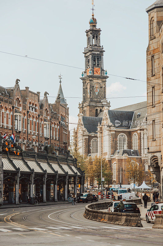 阿姆斯特丹街景与西部教堂
