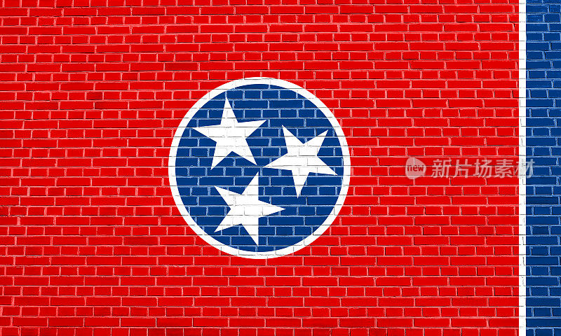 田纳西旗上的砖墙纹理背景
