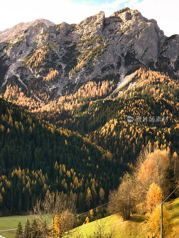 秋天的阿尔卑斯山山景