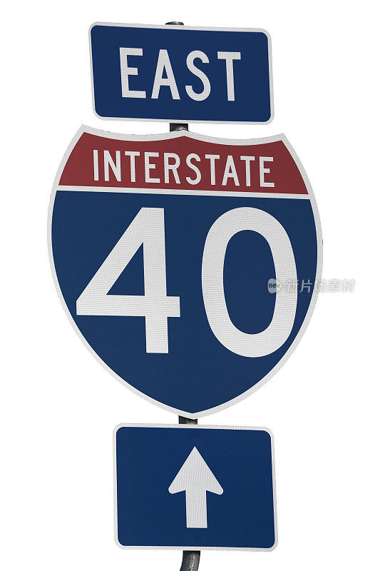 40号州际公路东侧公路路标