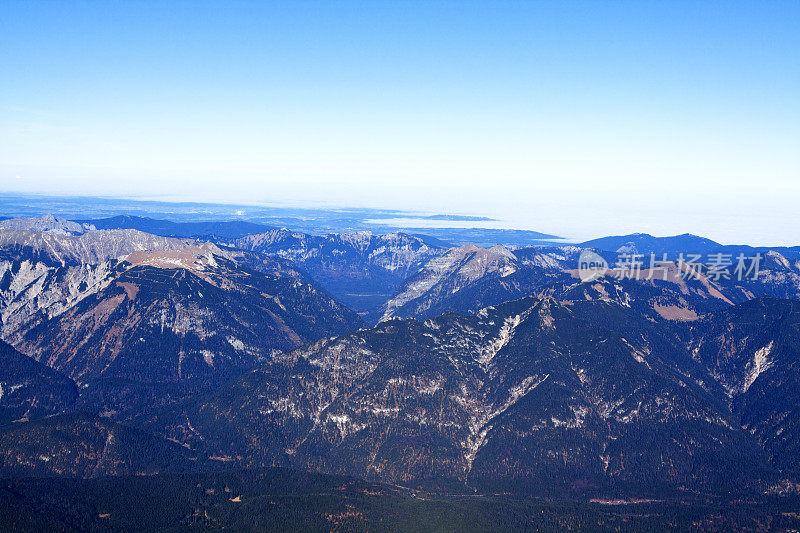 从Zugspitze向北的视野