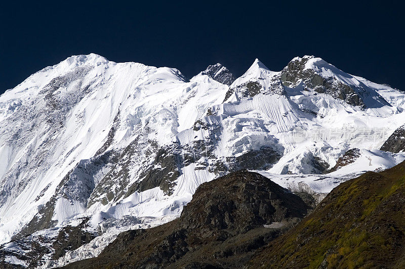 喀拉昆仑山脉,巴基斯坦。Rakaposhi(7788米)