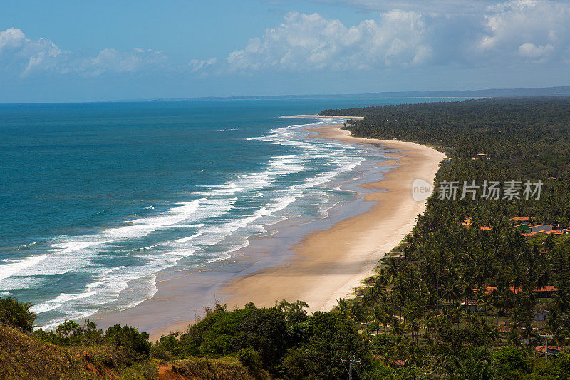 巴西巴伊亚的可可海岸热带海滩