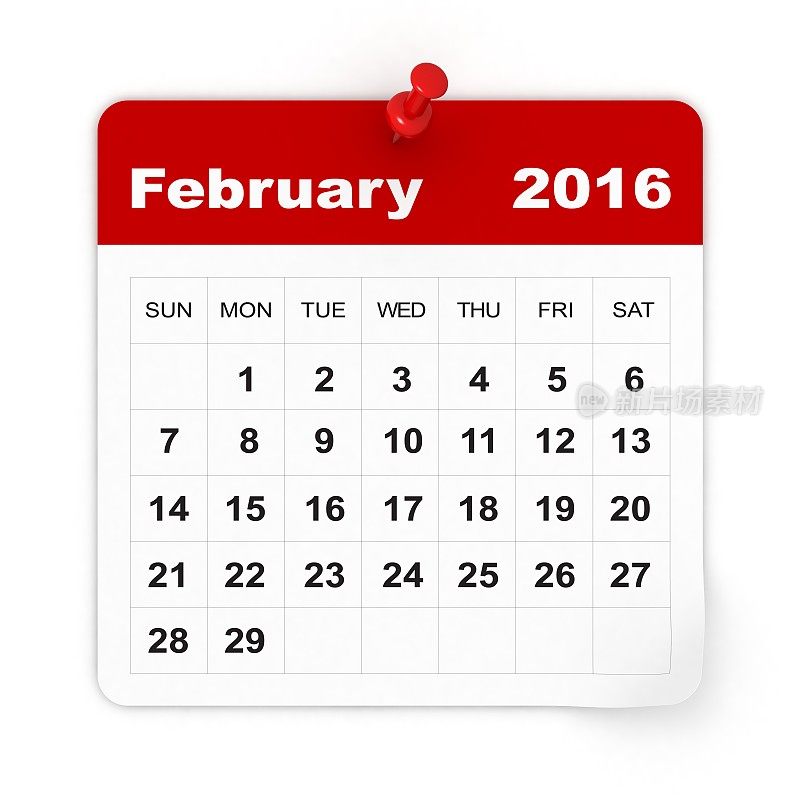 2016年2月-日历系列