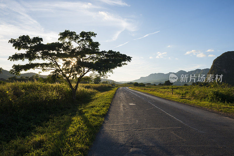 古巴比纳莱斯附近的乡村公路