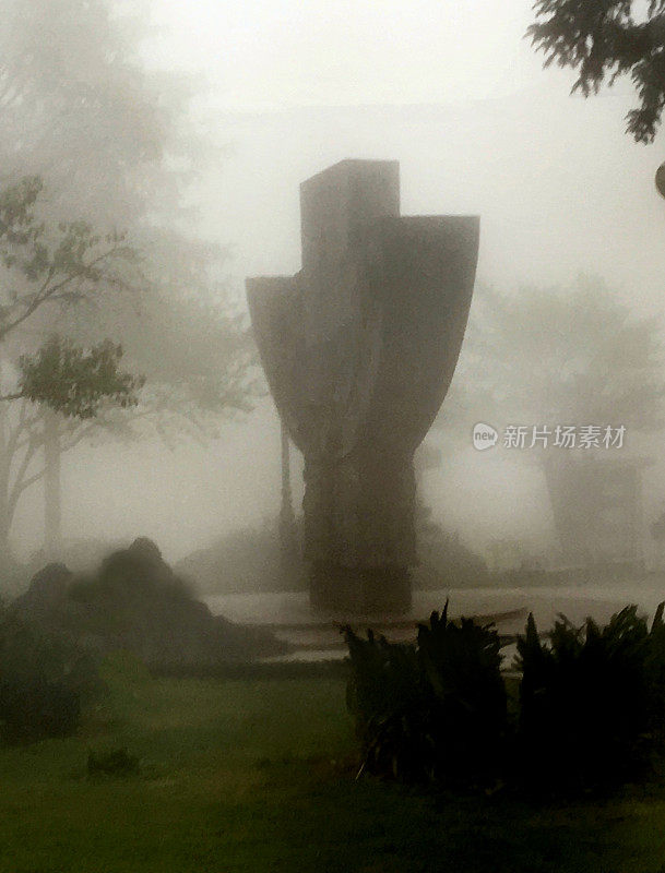 雾，公园，纪念碑，河内，越南