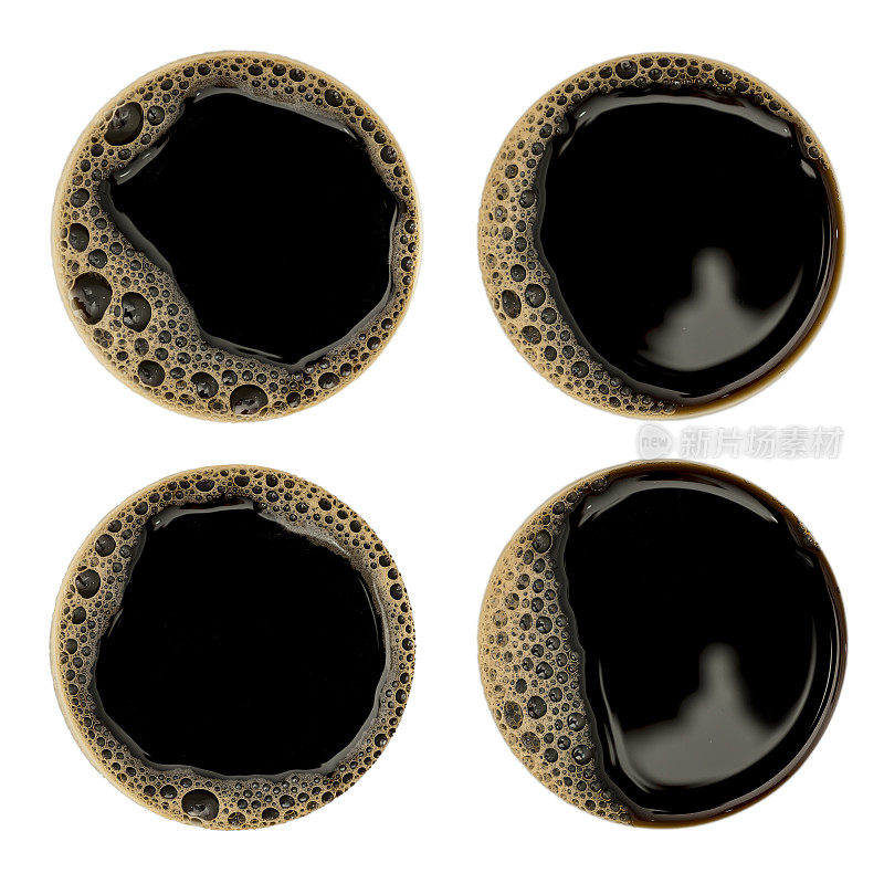 白色背景上的咖啡泡沫