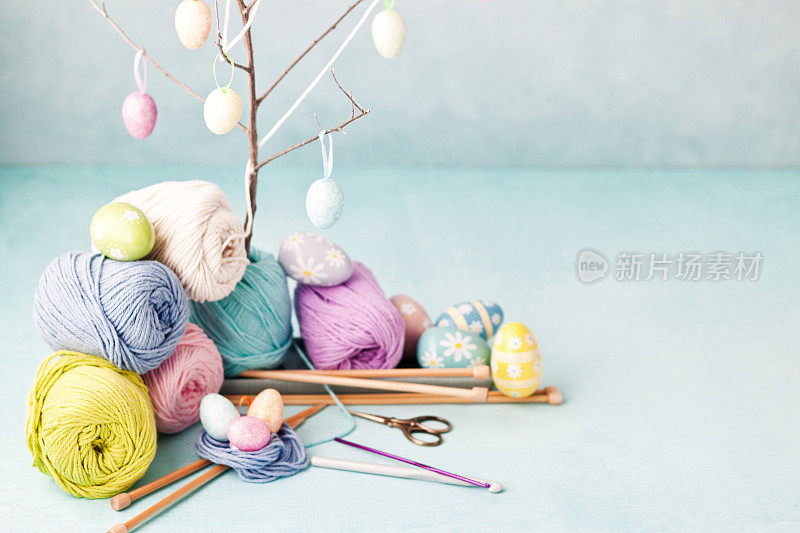 复活节工艺品，复活节彩蛋，针织和钩针，羊毛和钩