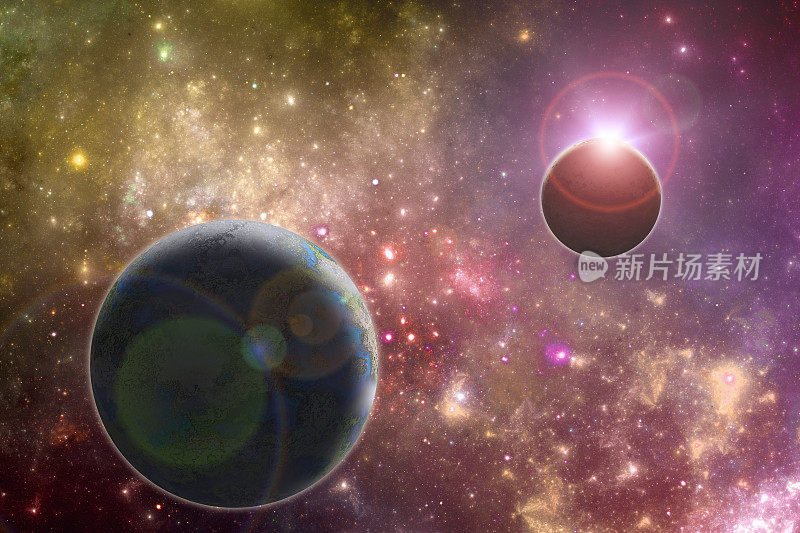 幻想太阳系，科幻宇宙3D插图