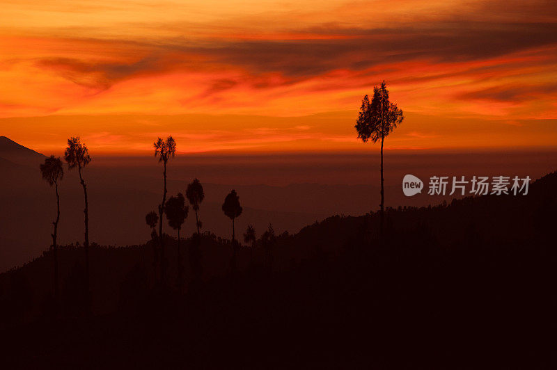 印度尼西亚的布罗莫山的日落