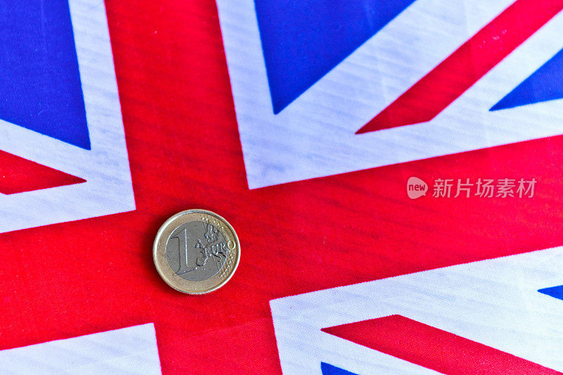 英国脱欧旗帜和硬币