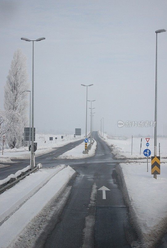 冬天雪风景画