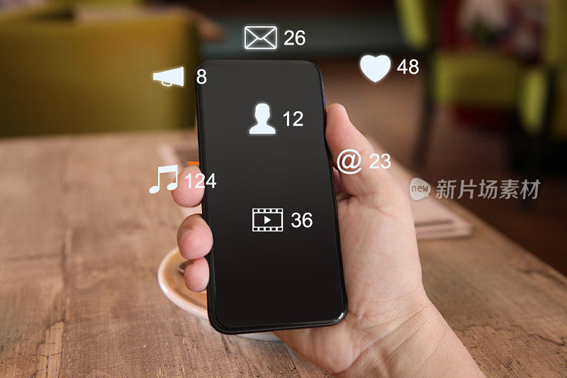 社交媒体图标电脑网络连接社区人们手机应用程序
