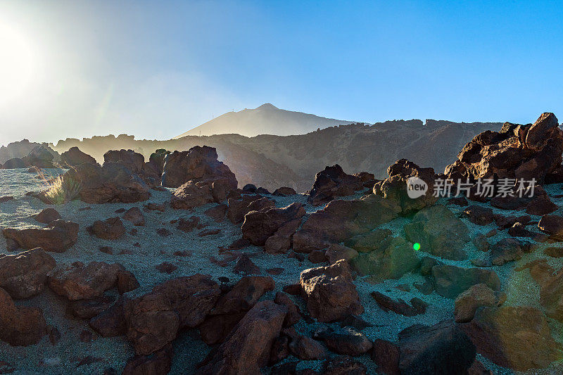 Teide山景观，Teide火山和Teide国家公园的熔岩风景-特内里费，西班牙