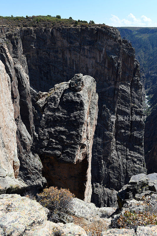 科罗拉多州甘尼森黑峡谷的岩壁