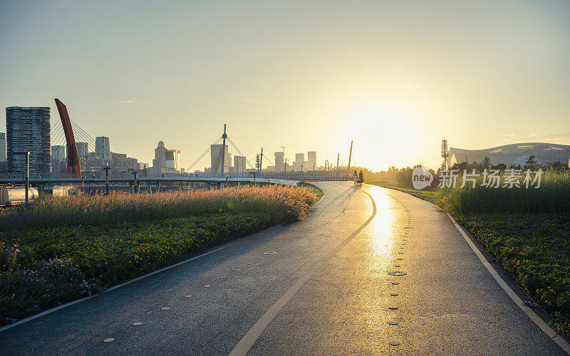 成都夕阳下的路